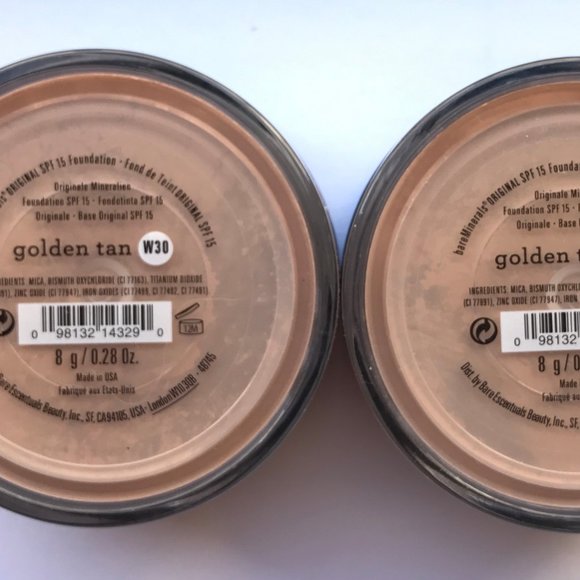 #NWT bareMinerals SPF15 Original Foundation Golden Tan W30 8g/0.28oz  Lot of 2 - Picture 1 of 2